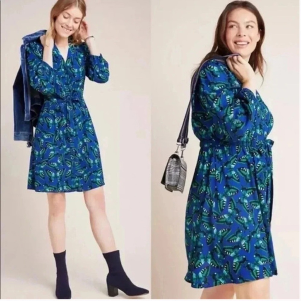 NWT Anthropologie Butterfly Shirtdress Size 1X